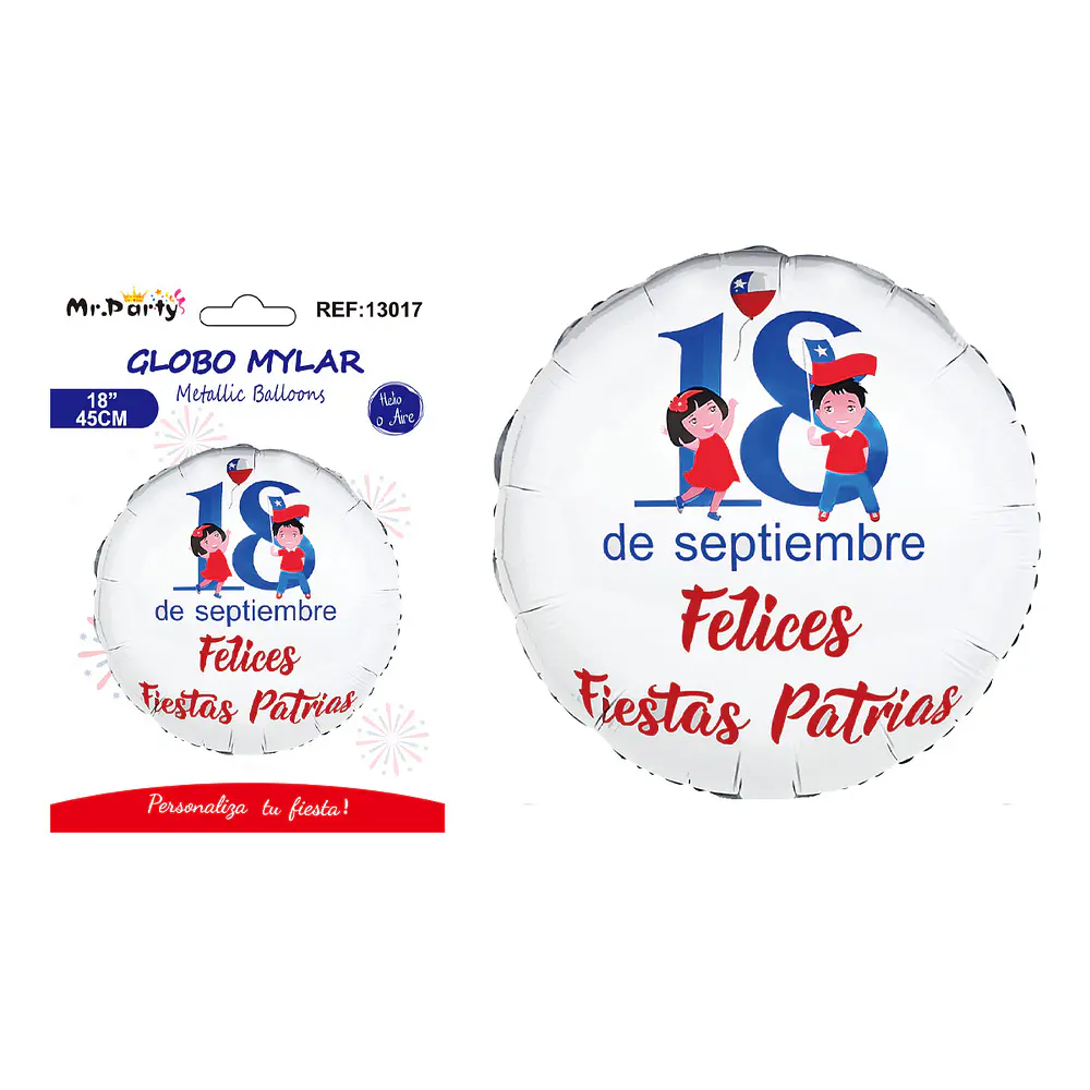Globo metálico Fiestas Patrias 45cm