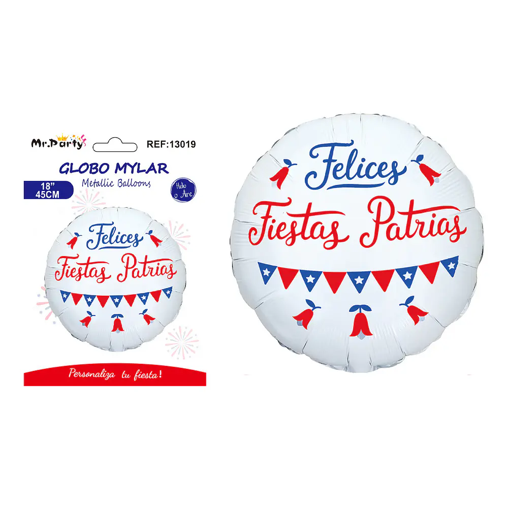 Globo metálico Fiestas Patrias 45cm