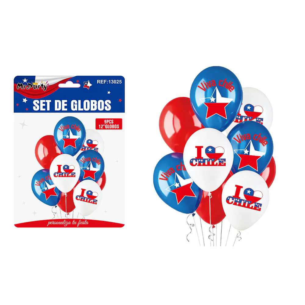 Set de globos de Fiestas Patrias 9pcs