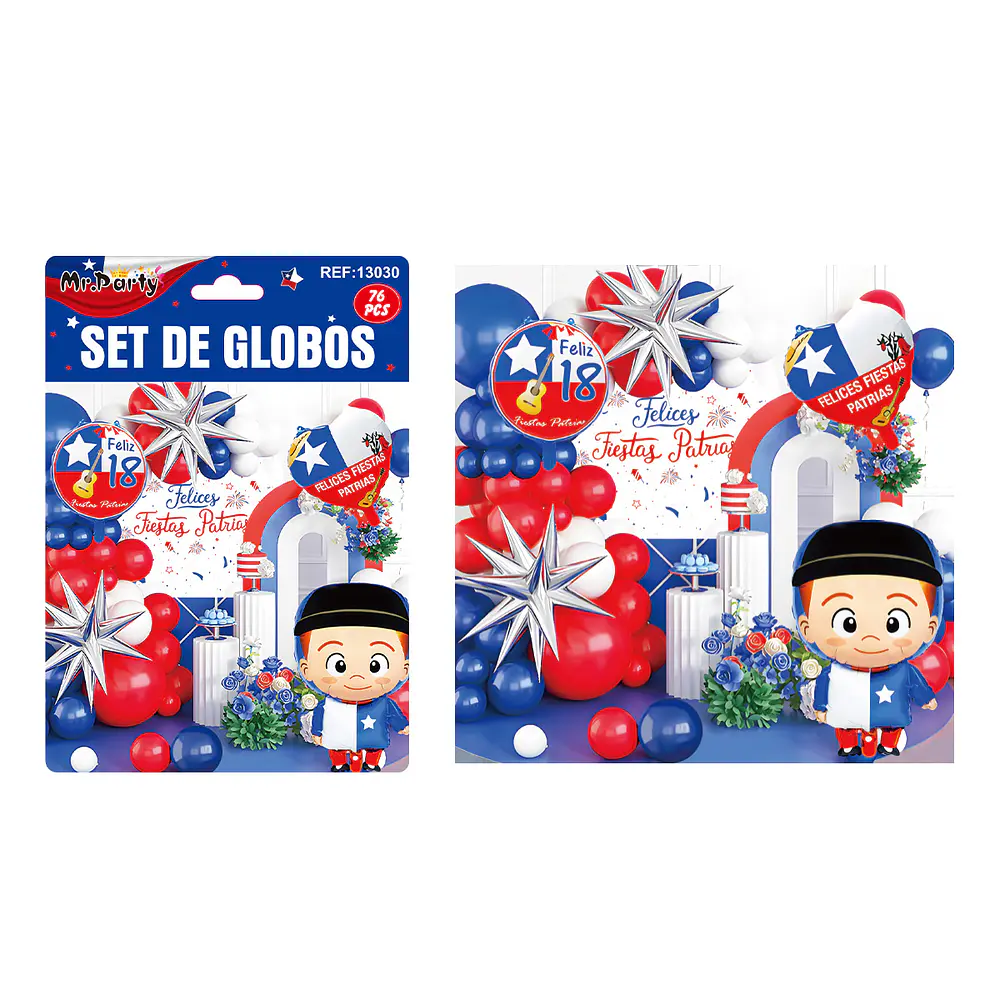 Set grande de globos de Fiestas Patrias 76pcs
