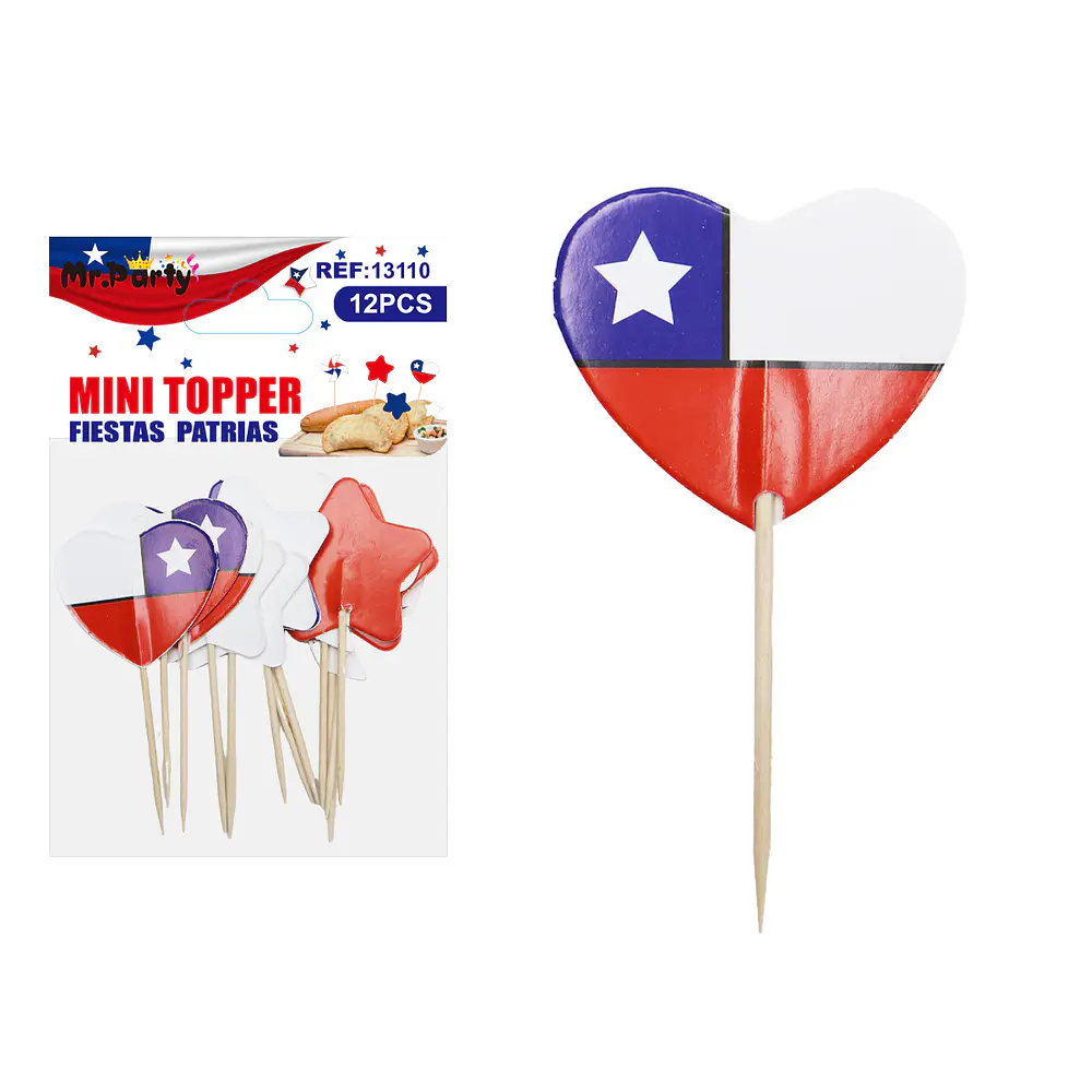 Set de toppers decorativos de Fiestas Patrias 4*7cm 12pcs