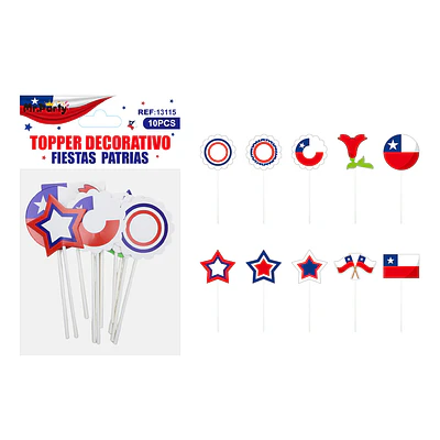Set de toppers decorativos de Fiestas Patrias 4*7cm 10pcs
