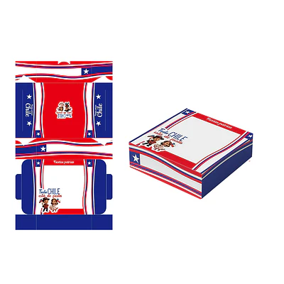 Caja de papel plegable Fiestas Patrias 23*23*9cm 6pcs