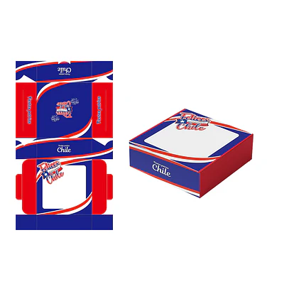 Caja de papel plegable Fiestas Patrias 23*23*9cm 6pcs