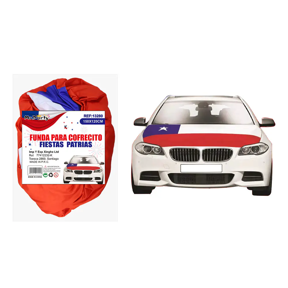 Cubierta de Bandera de Chile para capó de auto 150*120cm