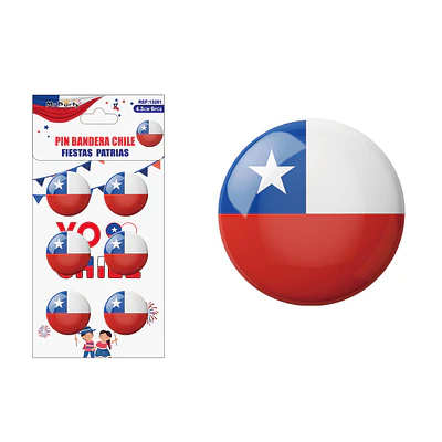 Chapitas de Fiestas Patrias 4.3cm 6pcs