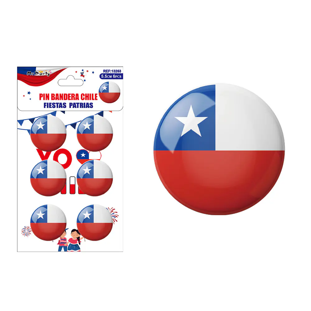 Chapitas de Fiestas Patrias 5.5cm 6pcs