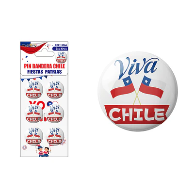 Chapitas de Fiestas Patrias 3cm 6pcs