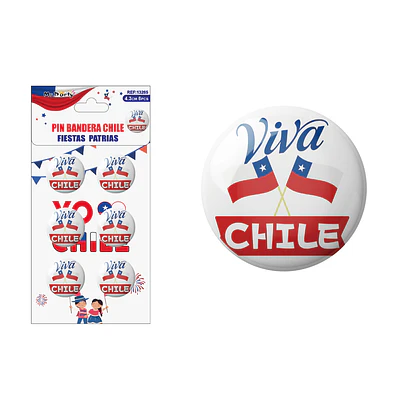 Chapitas de Fiestas Patrias 4.3cm 6pcs