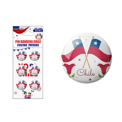 Chapitas de Fiestas Patrias 3cm 6pcs
