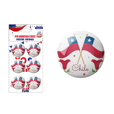 Chapitas de Fiestas Patrias 5cm 6pcs