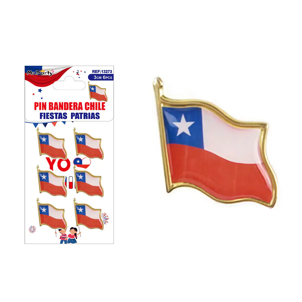 Pin de Fiestas Patrias 3*3cm 6pcs