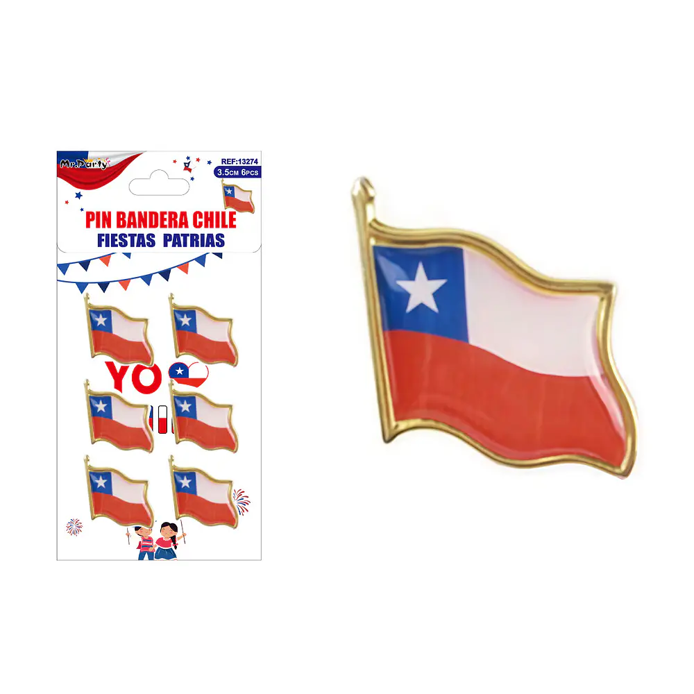 Pin de Fiestas Patrias 3.5*3.5cm 6pcs