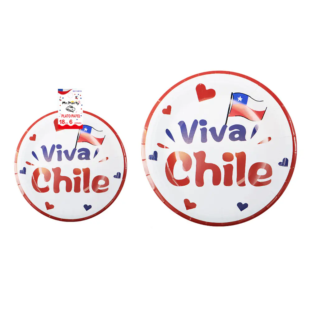 Platos de cartón Fiestas Patrias 18cm 6pcs