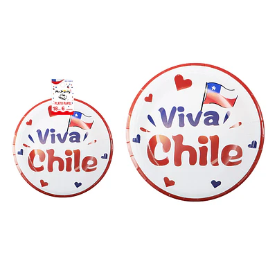 Platos de cartón Fiestas Patrias 18cm 6pcs