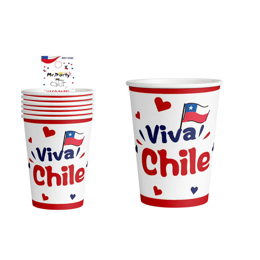 Vasos de cartón Fiestas Patrias 7*8.5cm 6pcs