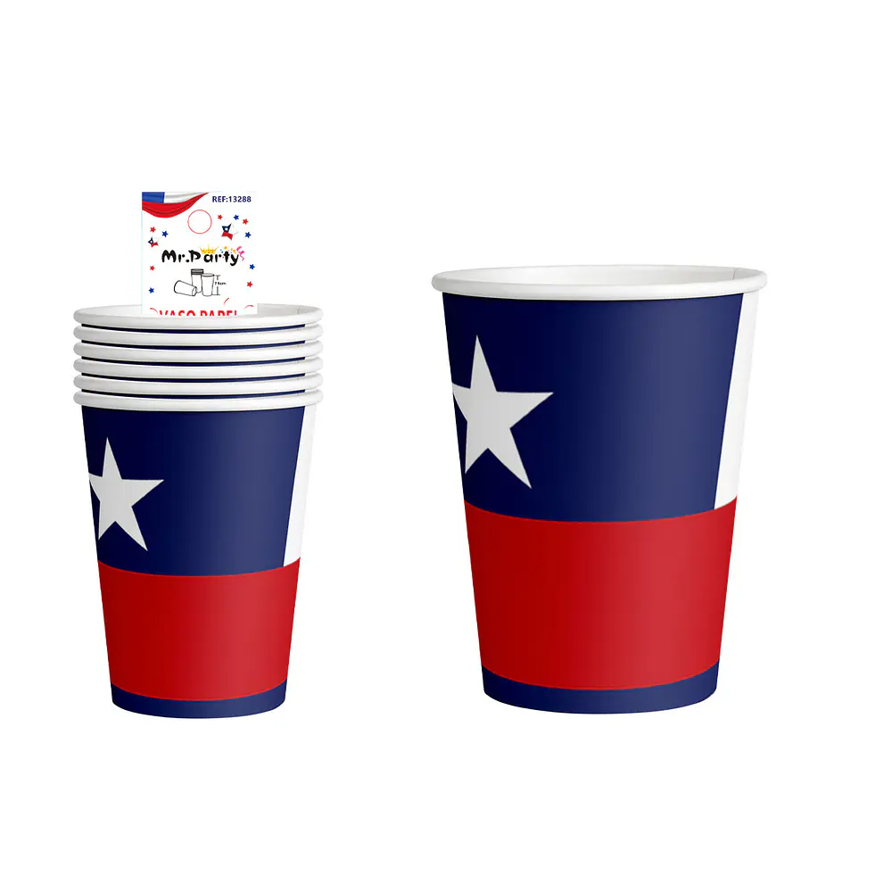 Vasos de cartón Fiestas Patrias 7*8.5cm 6pcs