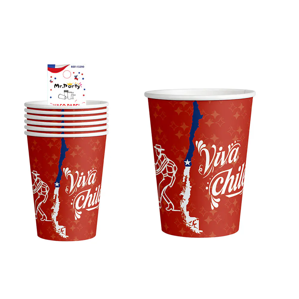 Vasos de cartón Fiestas Patrias 7*8.5cm 6pcs