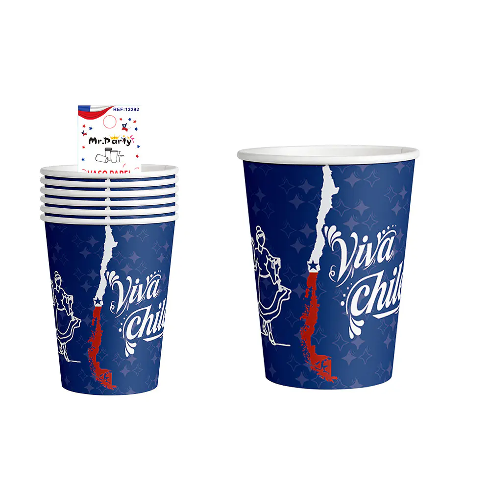 Vasos de cartón Fiestas Patrias 7*8.5cm 6pcs