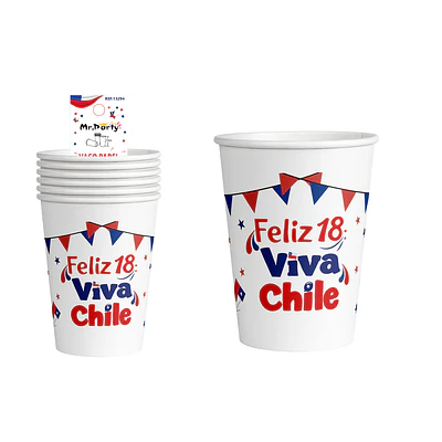 Vasos de cartón Fiestas Patrias 7*8.5cm 6pcs