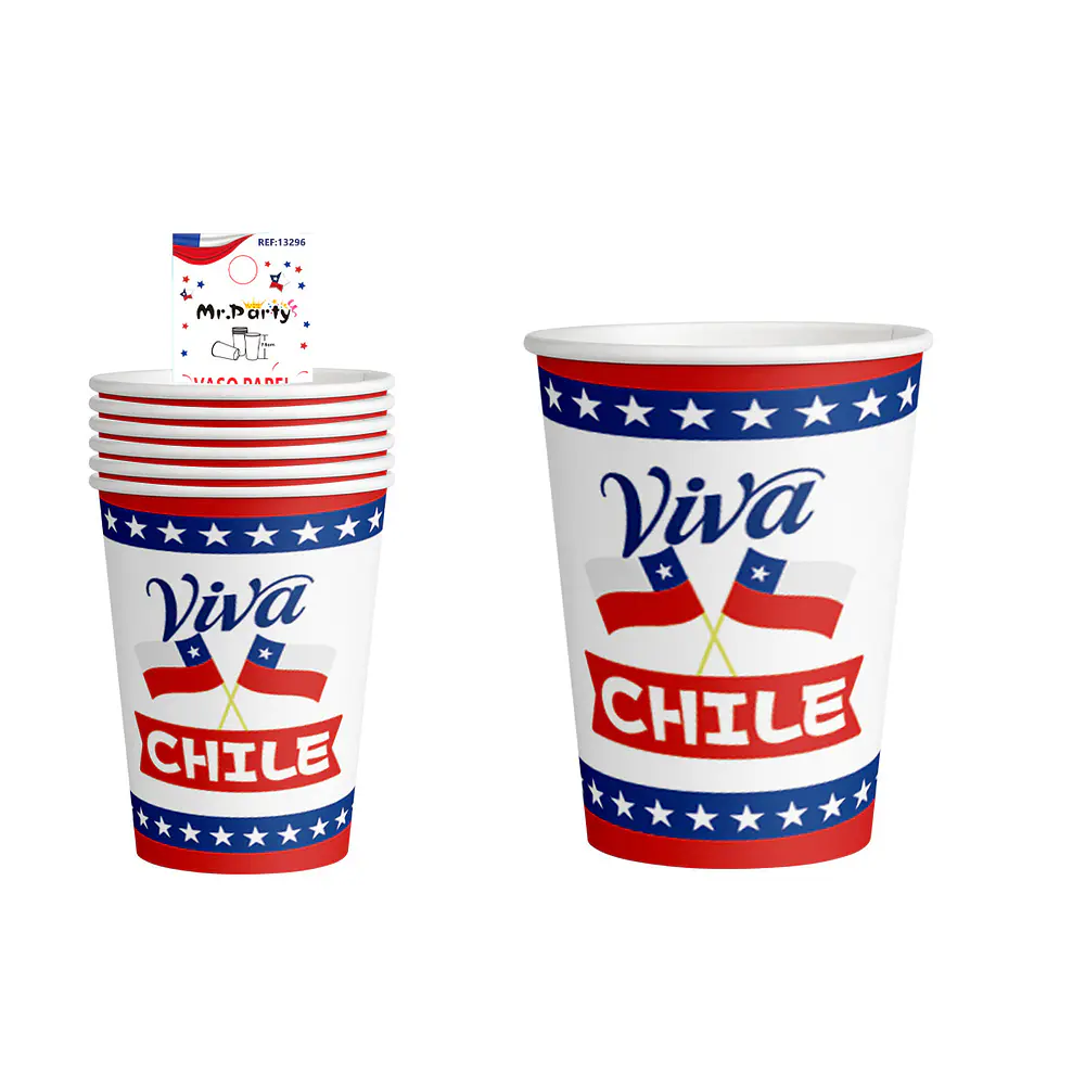 Vasos de cartón Fiestas Patrias 7*8.5cm 6pcs