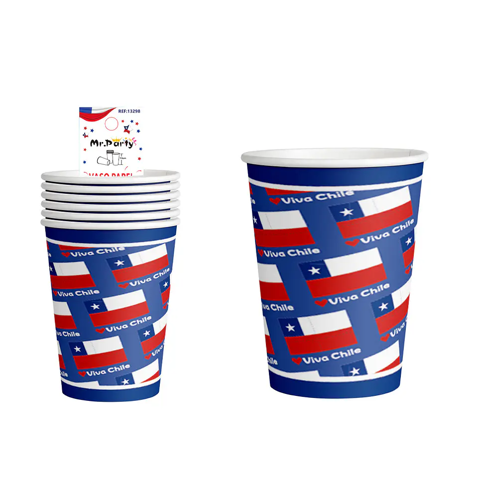 Vasos de cartón Fiestas Patrias 7*8.5cm 6pcs