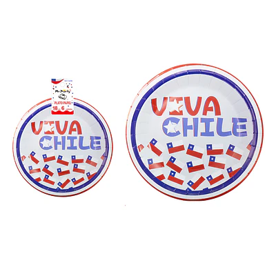 Platos de cartón Fiestas Patrias 18cm 6pcs