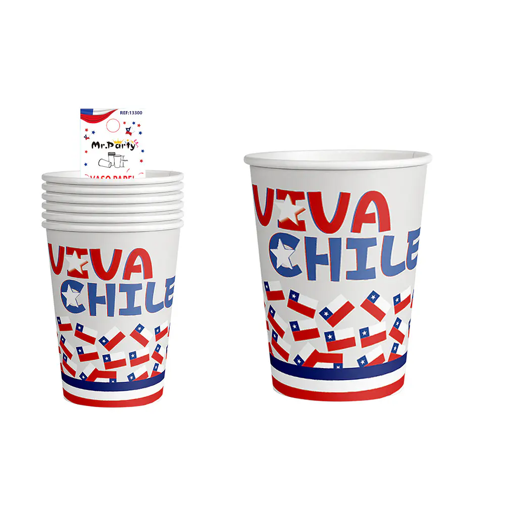 Vasos de cartón Fiestas Patrias 7*8.5cm 6pcs