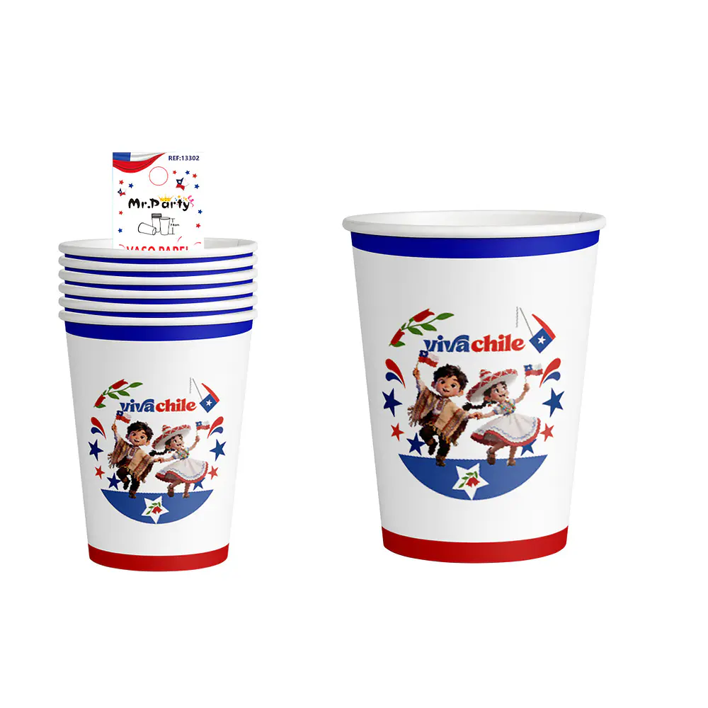 Vasos de cartón Fiestas Patrias 7*8.5cm 6pcs