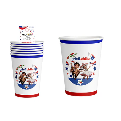 Vasos de cartón Fiestas Patrias 7*8.5cm 6pcs