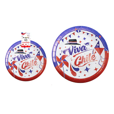 Platos de cartón Fiestas Patrias 18cm 6pcs
