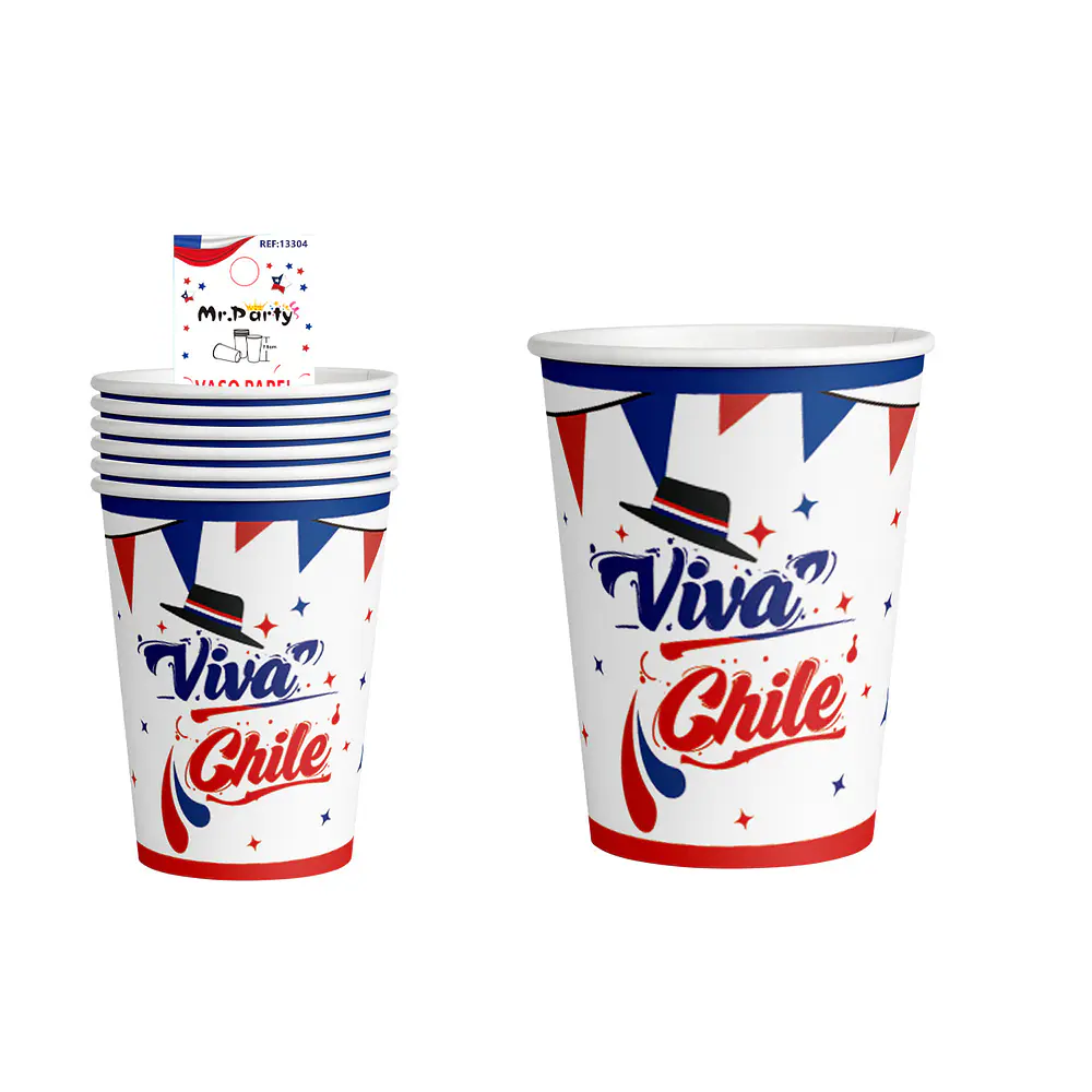 Vasos de cartón Fiestas Patrias 7*8.5cm 6pcs