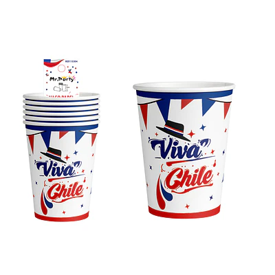 Vasos de cartón Fiestas Patrias 7*8.5cm 6pcs