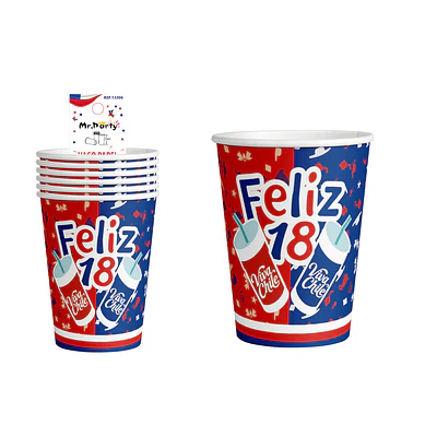 Vasos de cartón Fiestas Patrias 7*8.5cm 6pcs