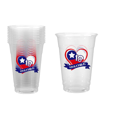 Vasos de plástico PET Fiestas Patrias 10*12cm 500ml 10pcs