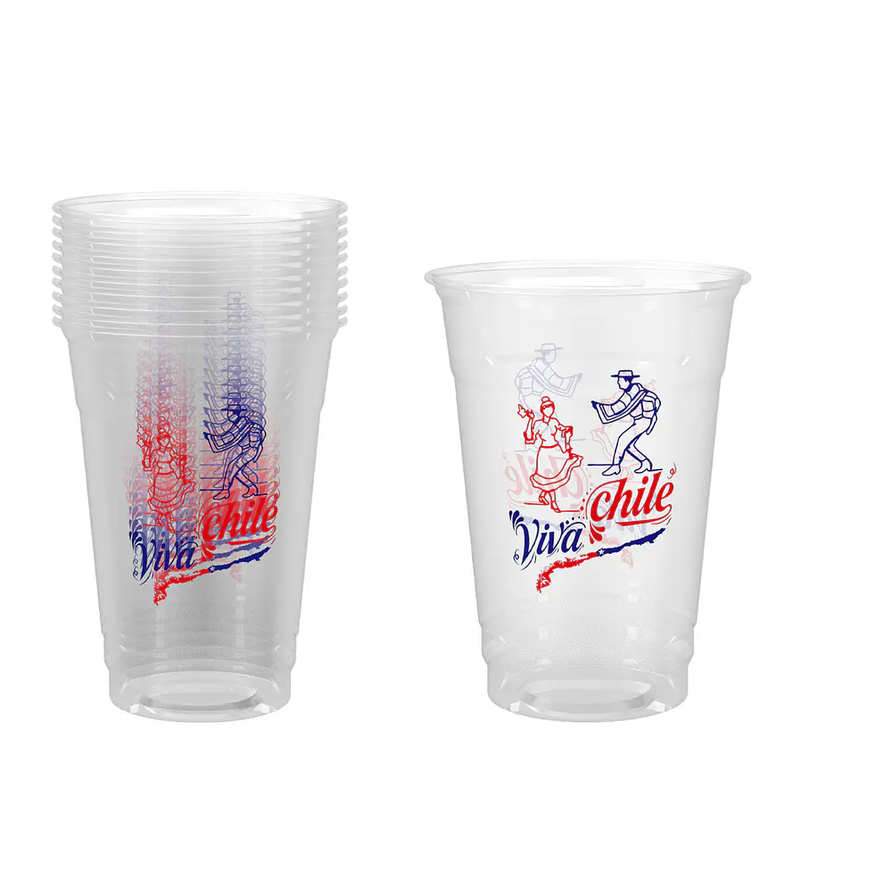 Vasos de plástico PET Fiestas Patrias 10*12cm 500ml 10pcs