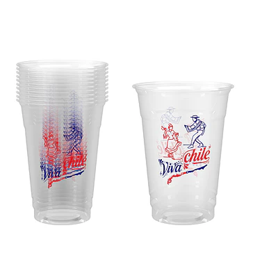 Vasos de plástico PET Fiestas Patrias 10*12cm 500ml 10pcs