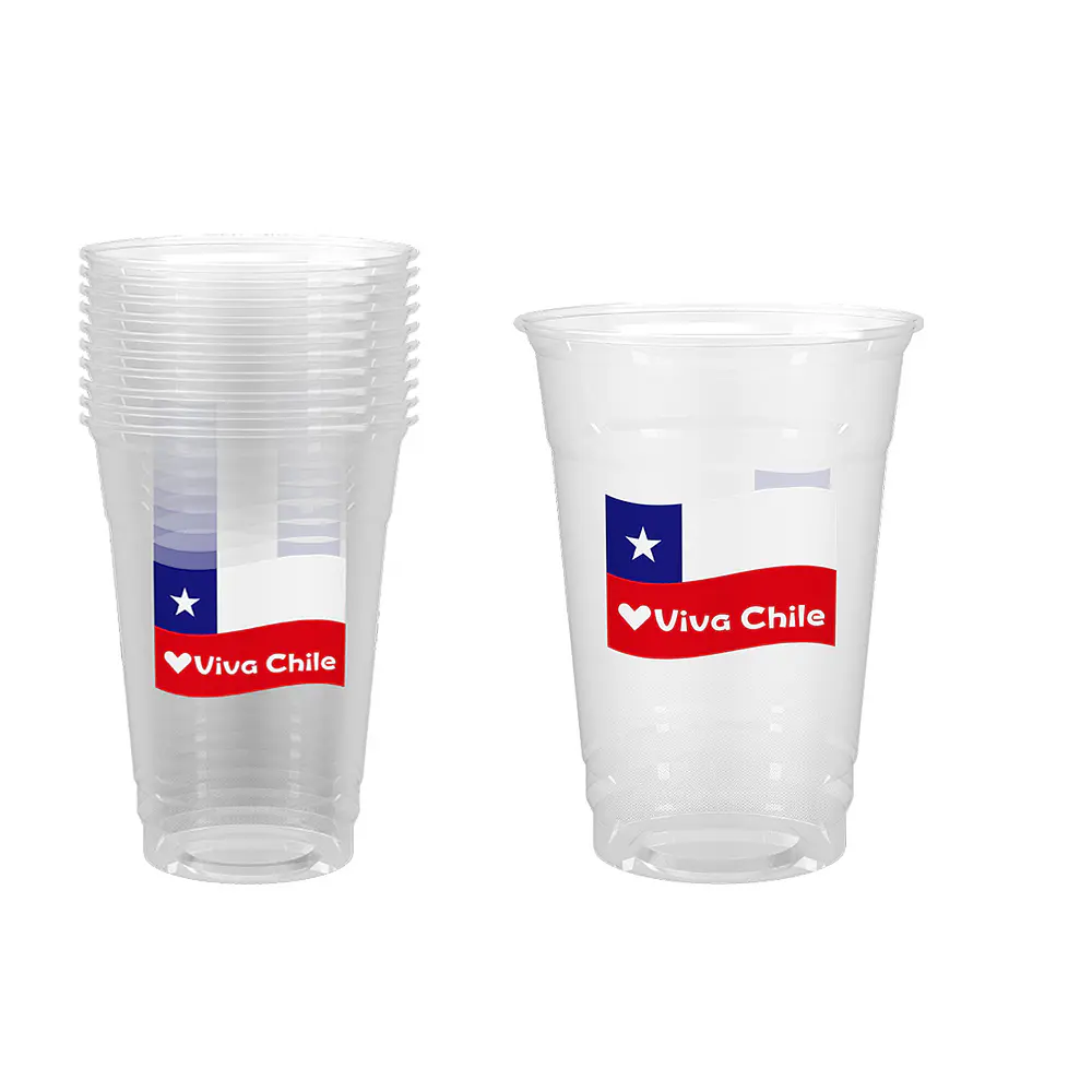 Vasos de plástico PET Fiestas Patrias 10*12cm 500ml 10pcs