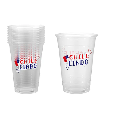 Vasos de plástico PET Fiestas Patrias 10*12cm 500ml 10pcs