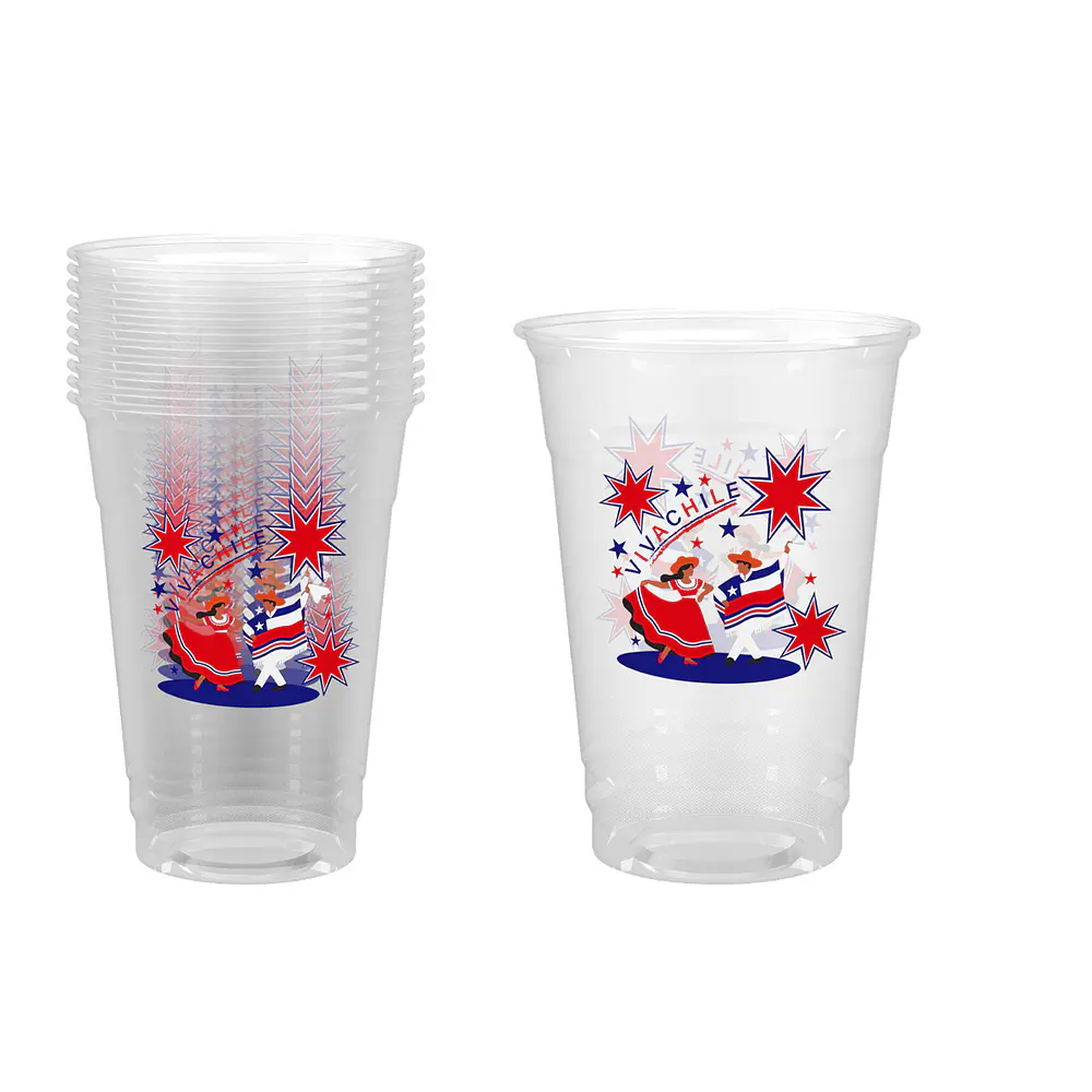 Vasos de plástico PET Fiestas Patrias 10*12cm 500ml 10pcs