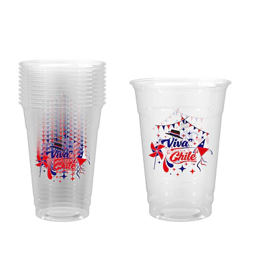 Vasos de plástico PET Fiestas Patrias 10*12cm 500ml 10pcs
