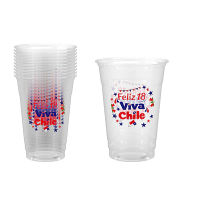 Vasos de plástico PET Fiestas Patrias 10*12cm 500ml 10pcs