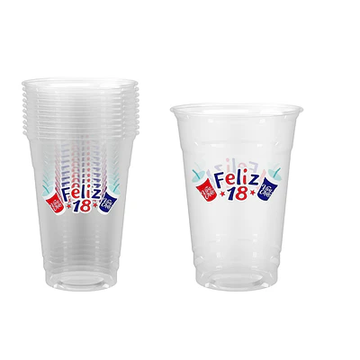 Vasos de plástico PET Fiestas Patrias 10*12cm 500ml 10pcs