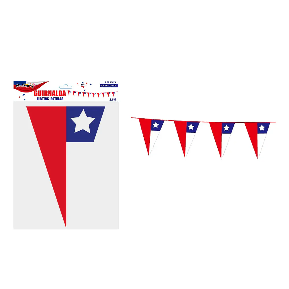 Guirnalda de Banderas de Chile 20*28cm 10pcs