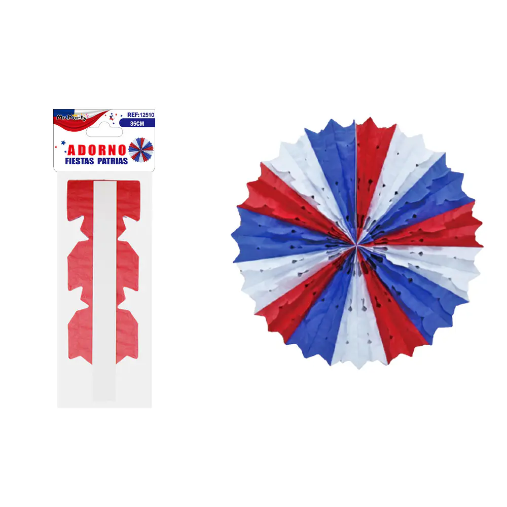 Adorno abanico colgante Fiestas Patrias 35cm