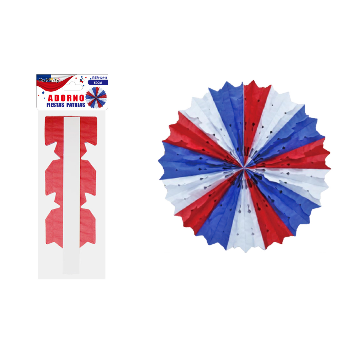 Adorno abanico colgante Fiestas Patrias 50cm