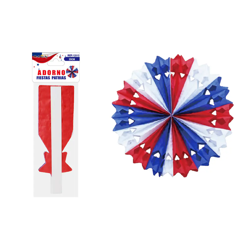 Adorno abanico colgante Fiestas Patrias 35cm