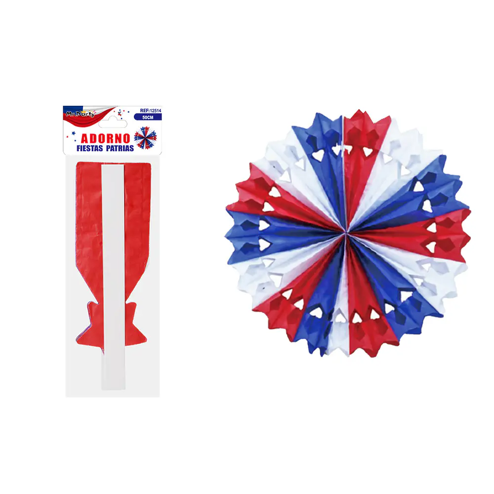 Adorno abanico colgante Fiestas Patrias 50cm