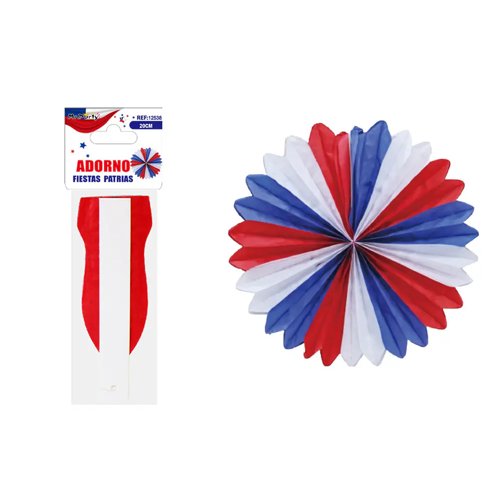 Adorno abanico colgante Fiestas Patrias 20cm