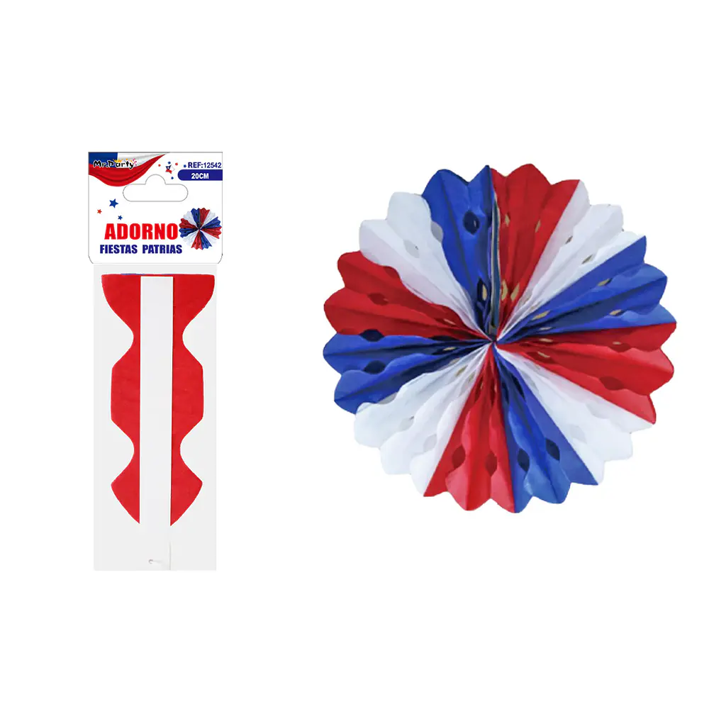 Adorno abanico colgante Fiestas Patrias 20cm